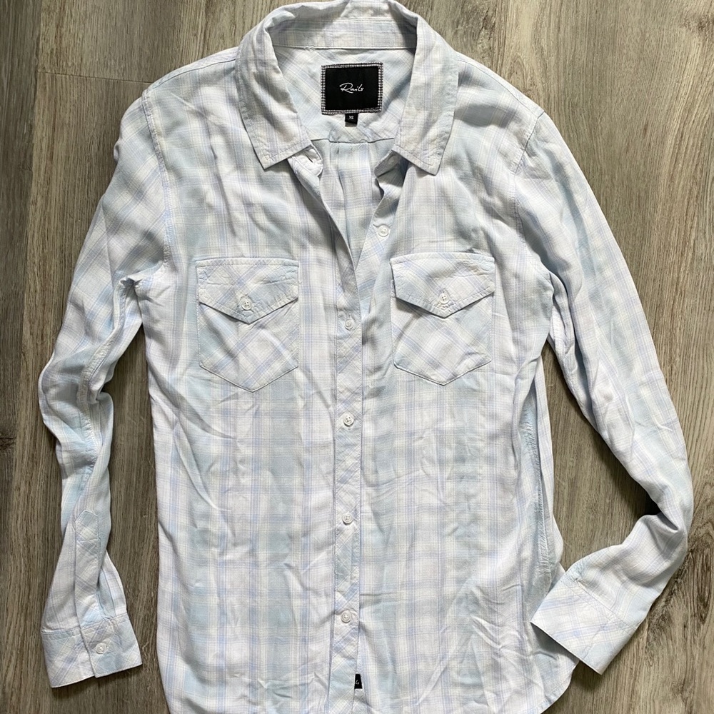 Soft Rails blue button down